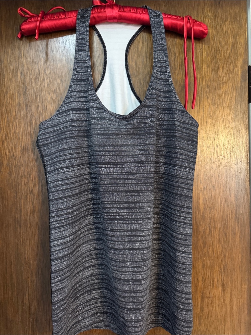 Lululemon Gray Striped Racerback Tank